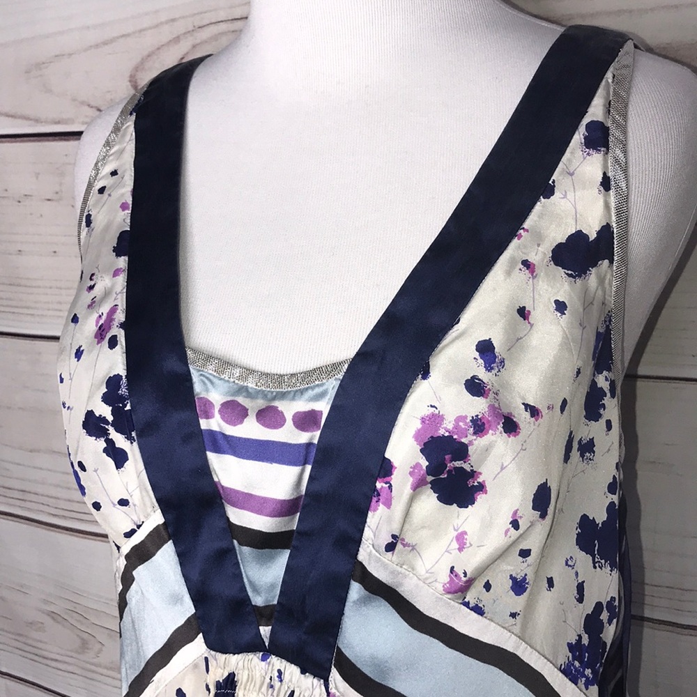 Mint 100% Silk Patchwork Dress 8 - image 2